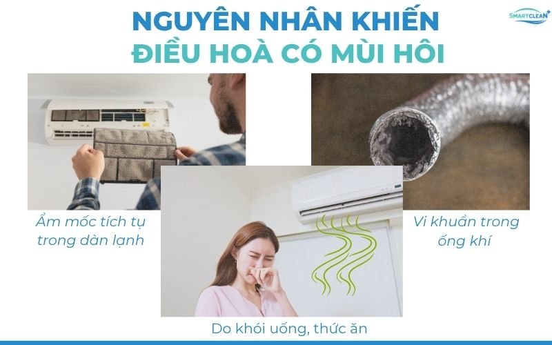 tại sao điều hòa có mùi hôi