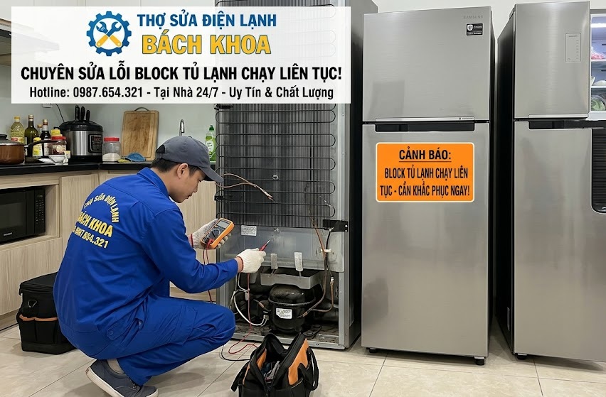 cách khắc phục lỗi block tủ lạnh chạy liên tục hiệu quả tại nhà