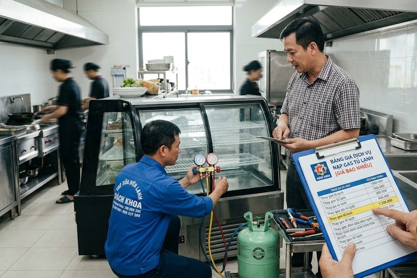 tham khảo thay gas tủ lạnh giá bao nhiêu chi tiết 2026