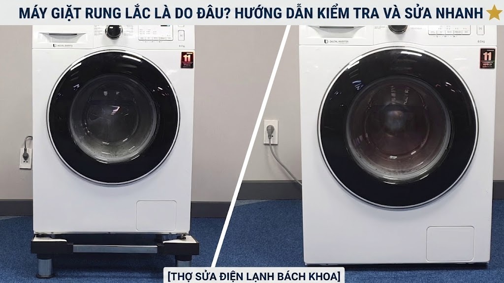 cách xử lý hiện tượng máy giặt rung lắc hiệu quả
