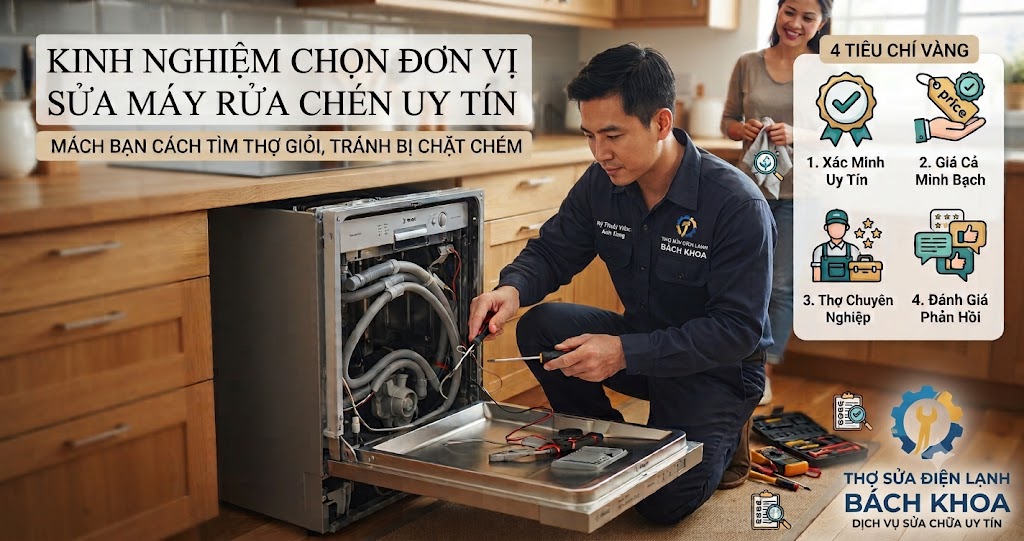 kinh nghiệm chọn đơn vị sửa máy rửa chén