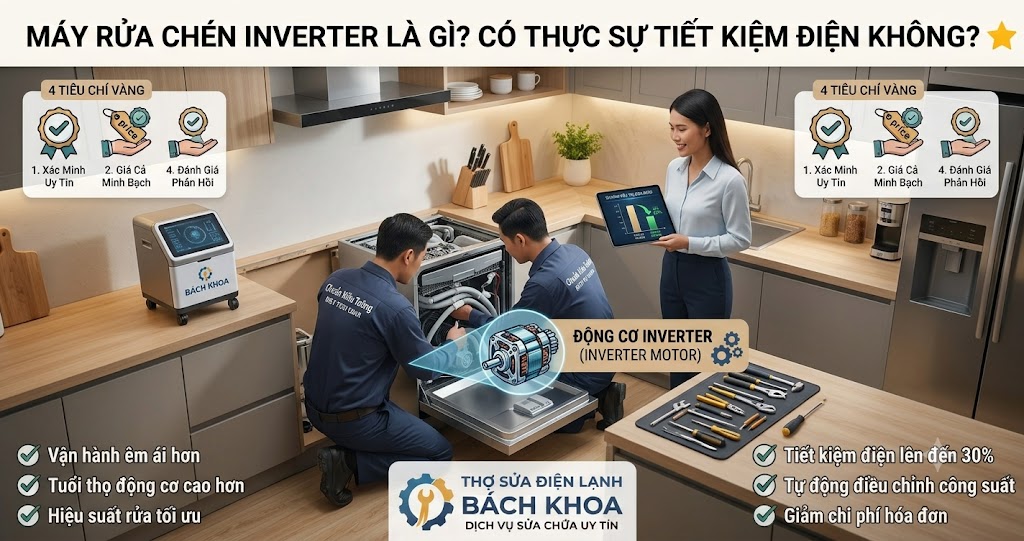 máy rửa chén inverter