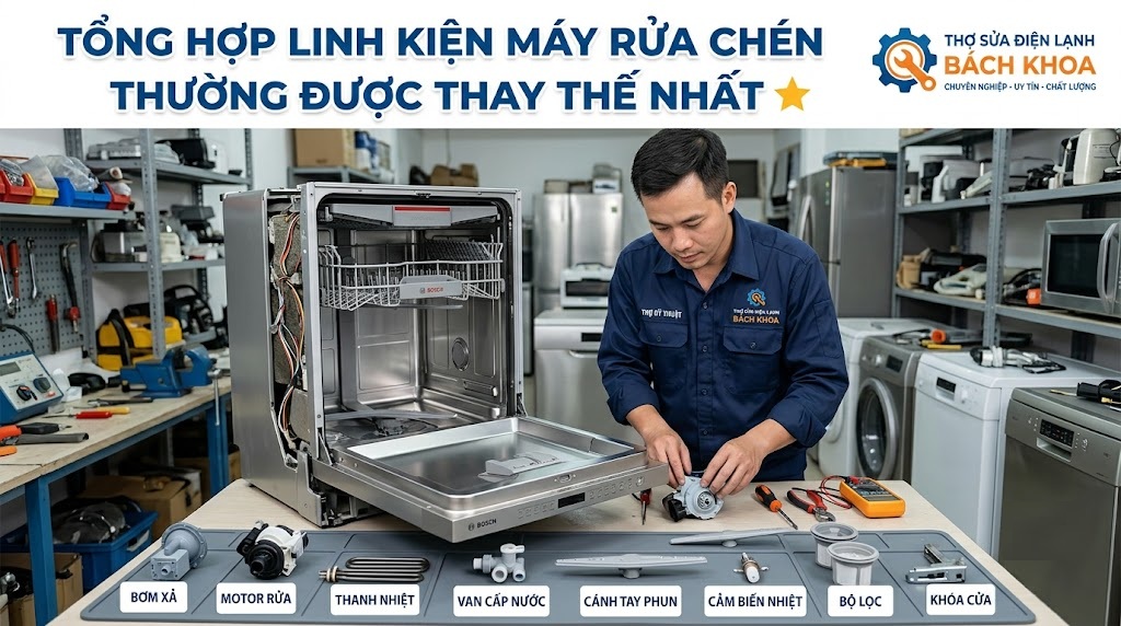 linh kiện máy rửa chén