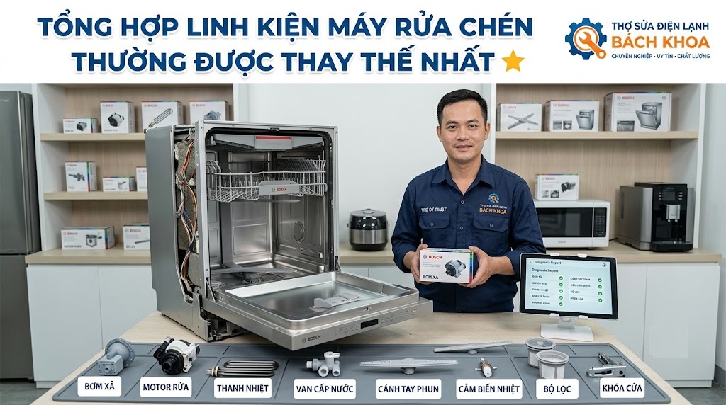 linh kiện máy rửa chén