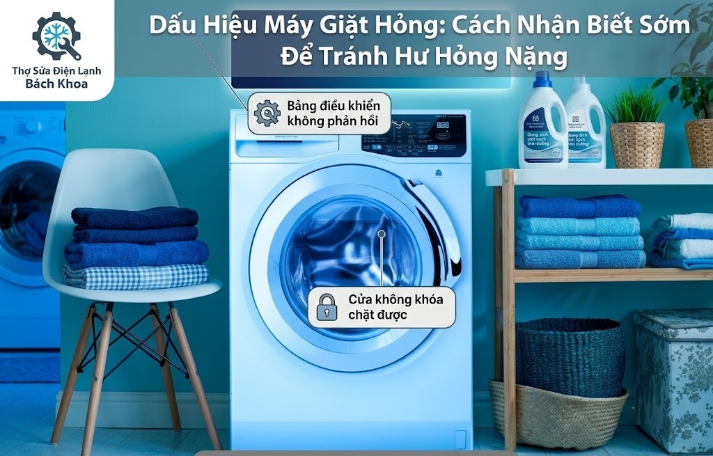 các dấu hiệu máy giặt hỏng chi tiết