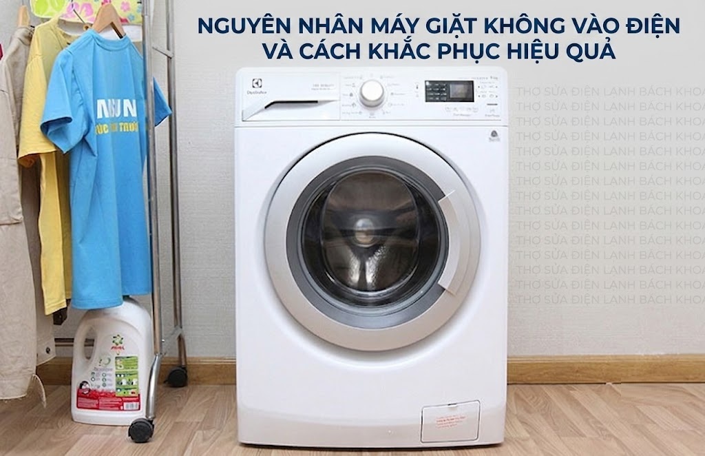 nguyên nhân máy giặt không vào điện