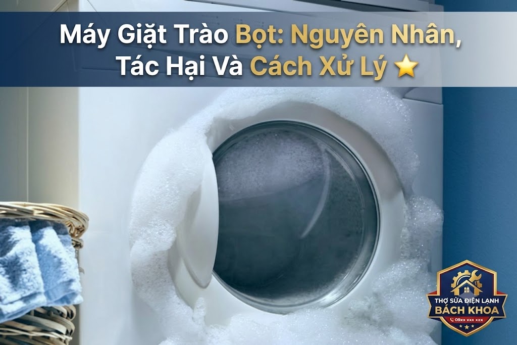 hiện tượng máy giặt trào bọt là gì?