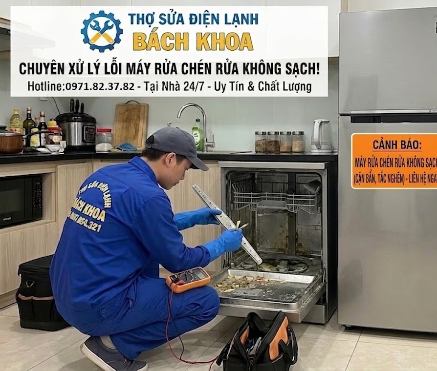 máy rửa chén rửa không sạch