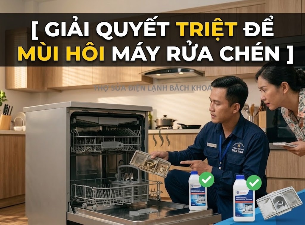 máy rửa chén có mùi hôi có nguy hểm gì