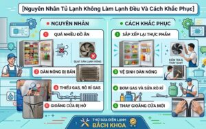 nguyên nhân tủ lạnh làm lạnh không đều
