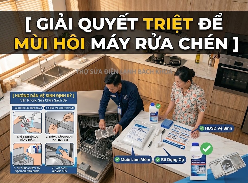 máy rửa chén có mùi hôi