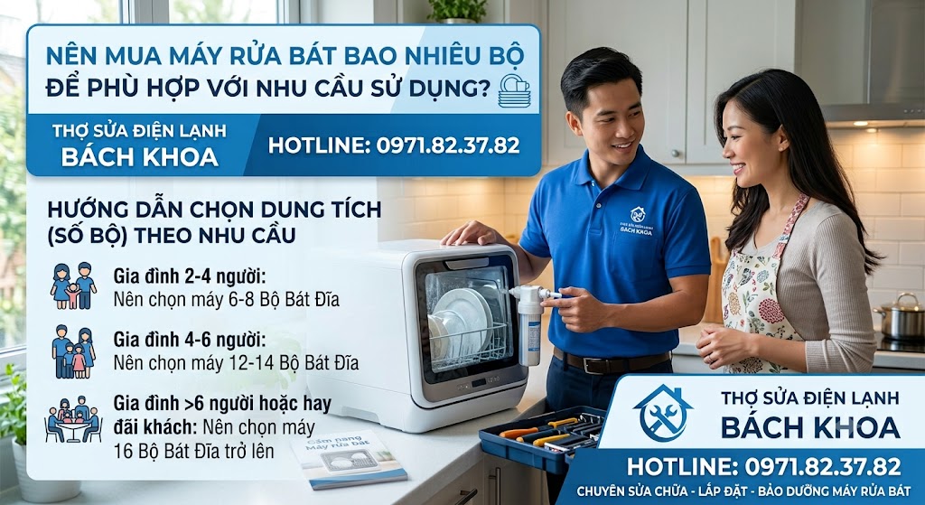 nên mua máy rửa bát bao nhiêu bộ