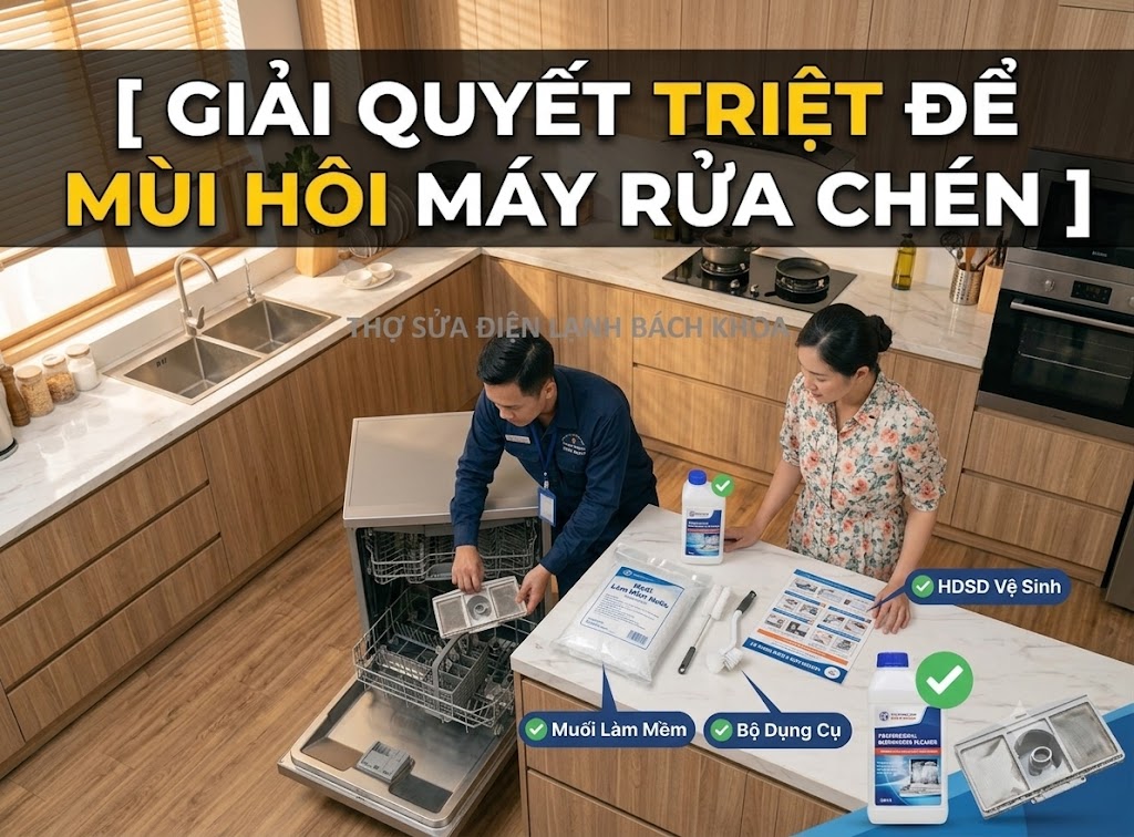 máy rửa chén có mùi hôi