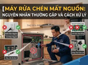 máy rửa chén mất nguồn