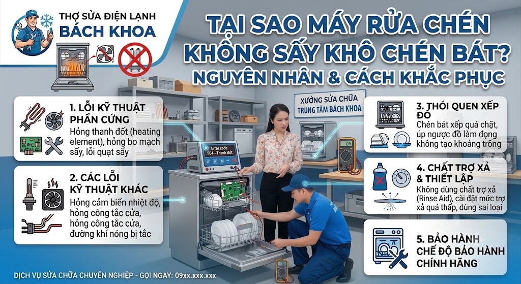 máy rửa chén không sấy khô
