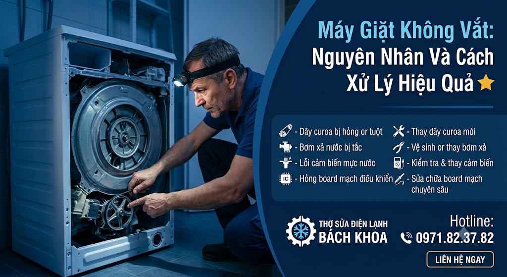 phân tích nguyên nhân máy giặt không vắt
