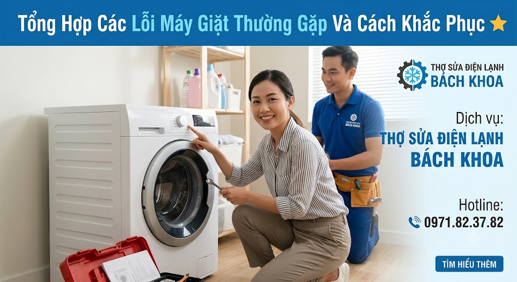 tìm hiểu các lỗi máy giặt thường gặp