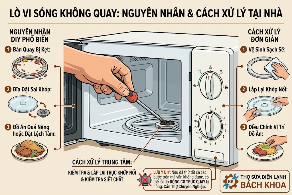 lỗi lò vi sóng không quay