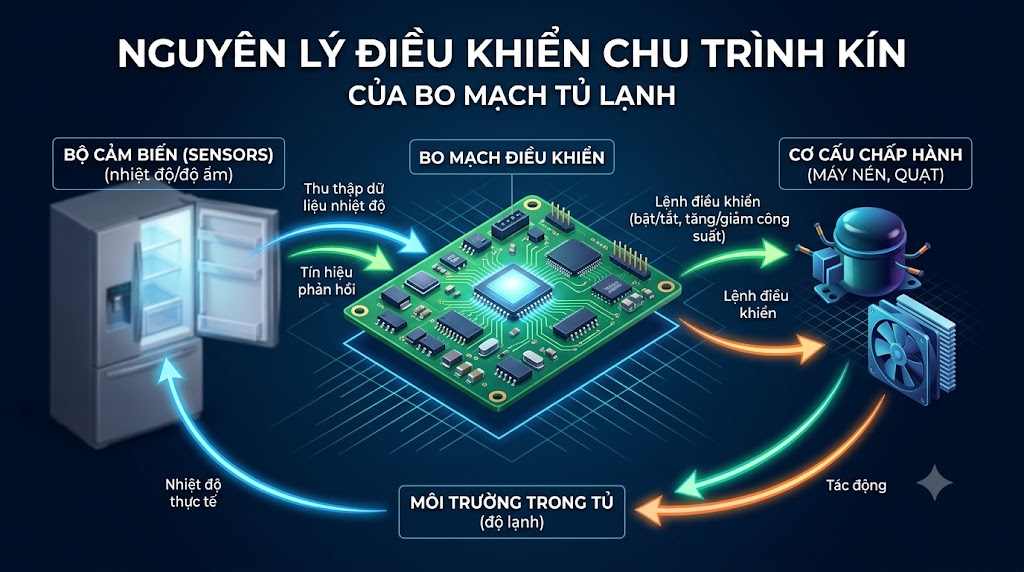 Nguyên lý hoạt động của bo mạch điều khiển tủ lạnh