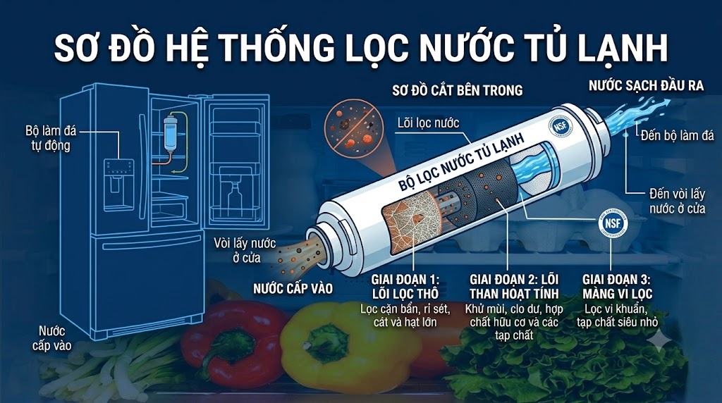 Bộ lọc nước tủ lạnh có tác dụng gì